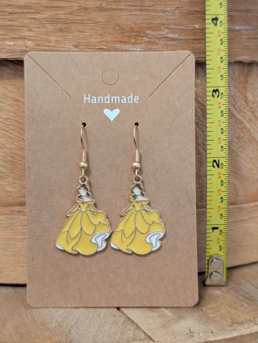 Disney's Beauty And The Beast Belle Enamel Metal Earrings NEW